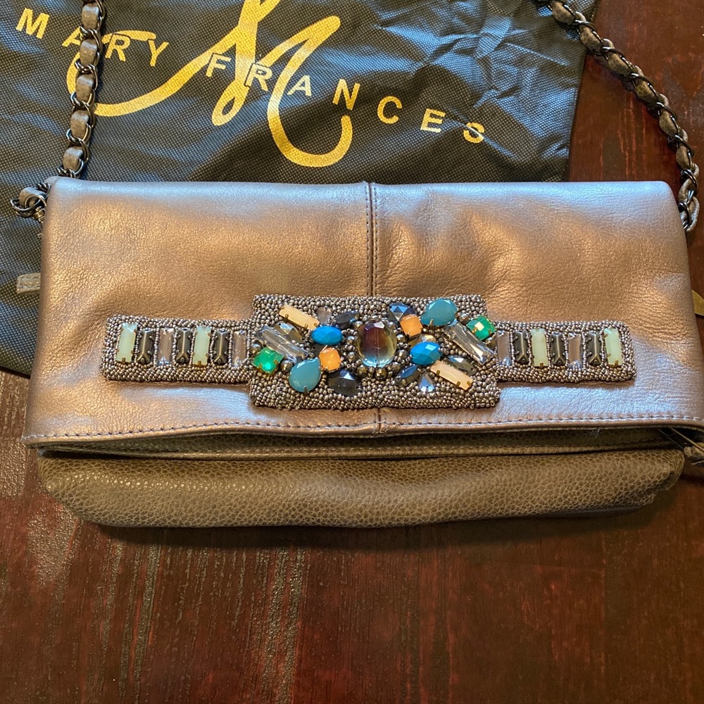 Vintage Mary Frances clutch with adjustable strap
